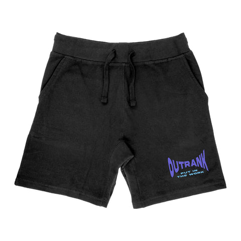 Outrank Put In Work Embroidered Fleece Shorts (Black)
