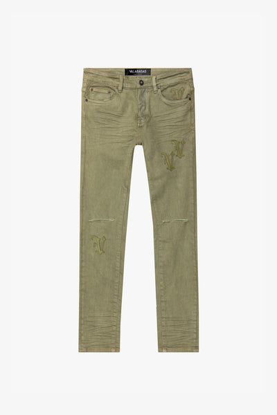 Valabasas Nimbus Denim Skinny (Olive) - VLBS5654 - VALABASAS