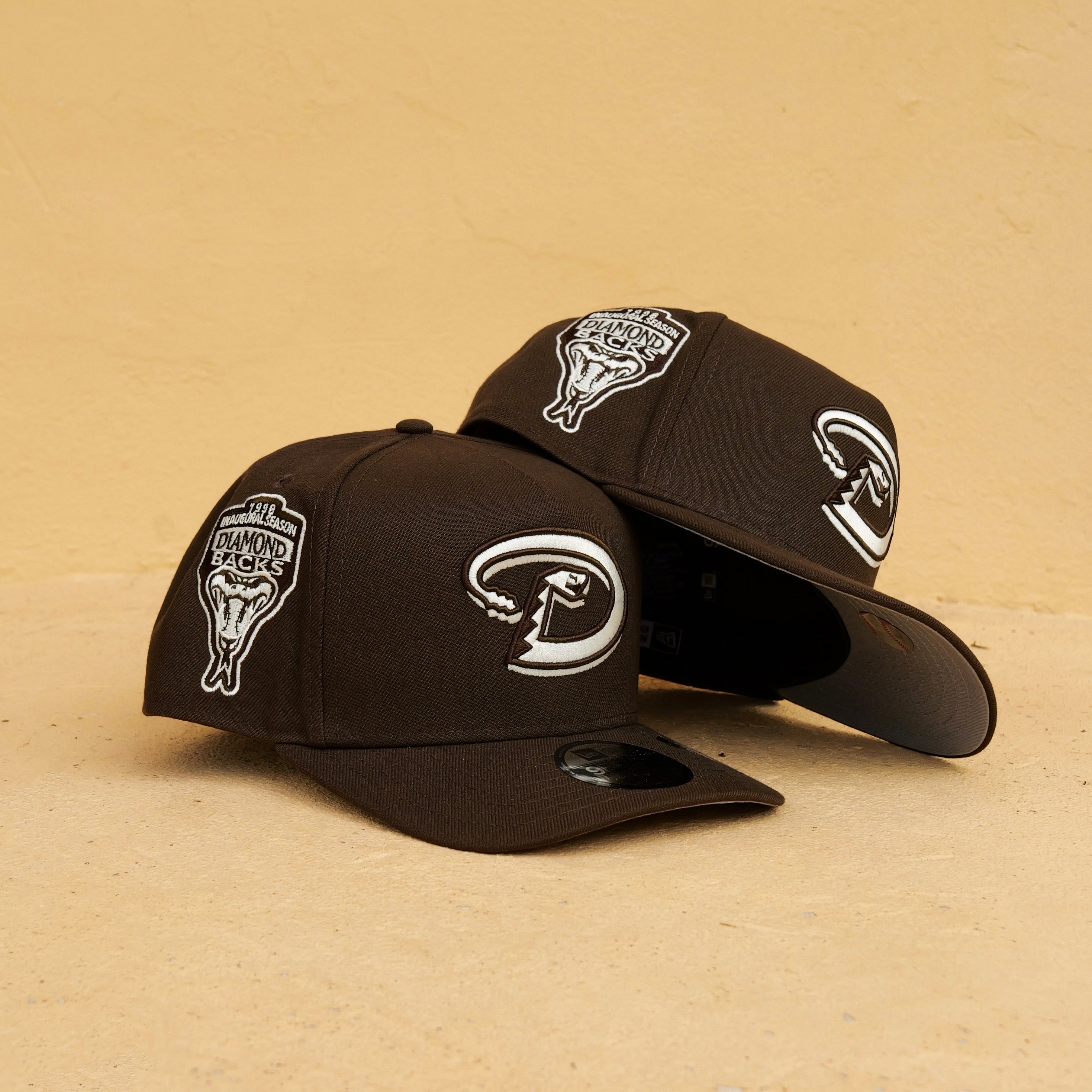 New Era Arizona DiamondBacks 1998 Inaugural Season 9FIFTY A-Frame Snapback-(Brown) - New Era