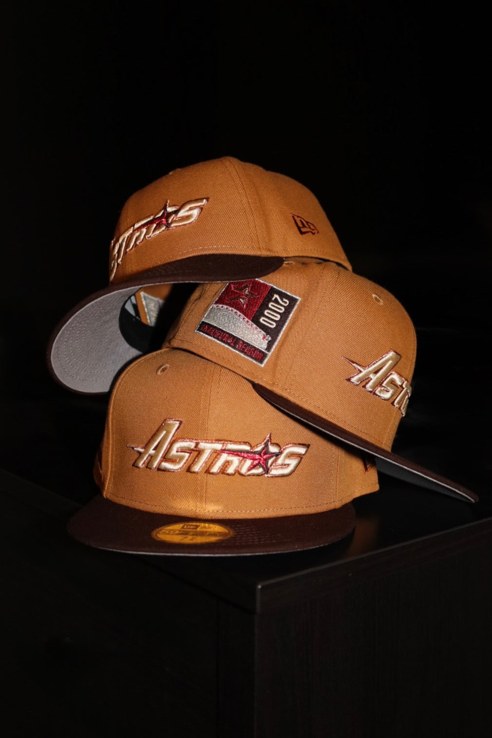 New Era Houston Astros Side Side Patch 59Fifty Fitted (Light Bronze/Burnt Wood)