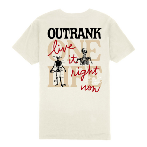 Mens Outrank One Life T-Shirt (Vintage White) - Outrank