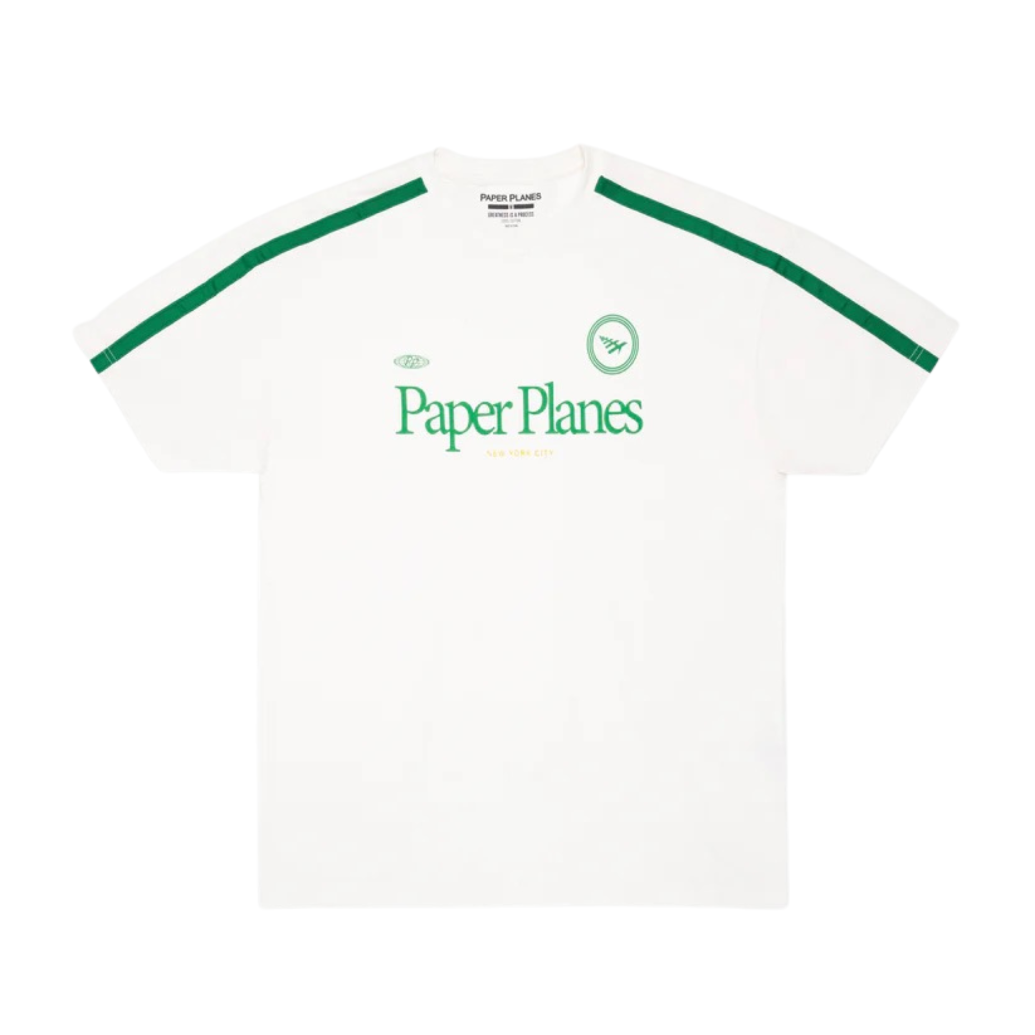 PAPER PLANES Soccer Stripe Tee (White) - Paper Plane