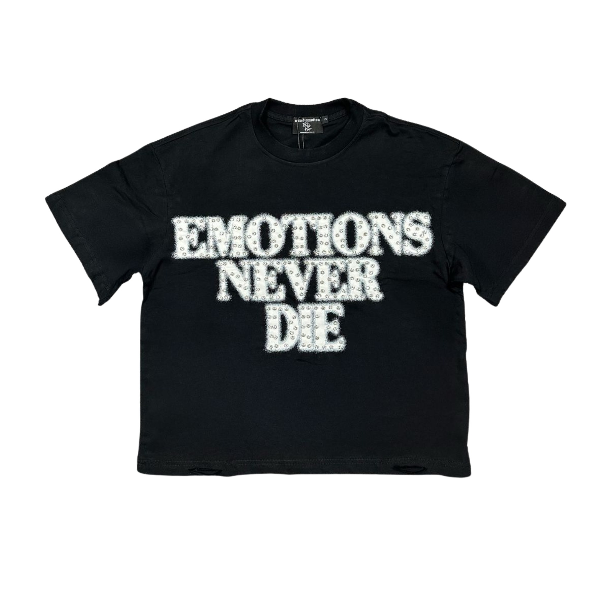 Mixed Emotion "Black End’" Rhinestone Tee (Black) - Mixed Emotion
