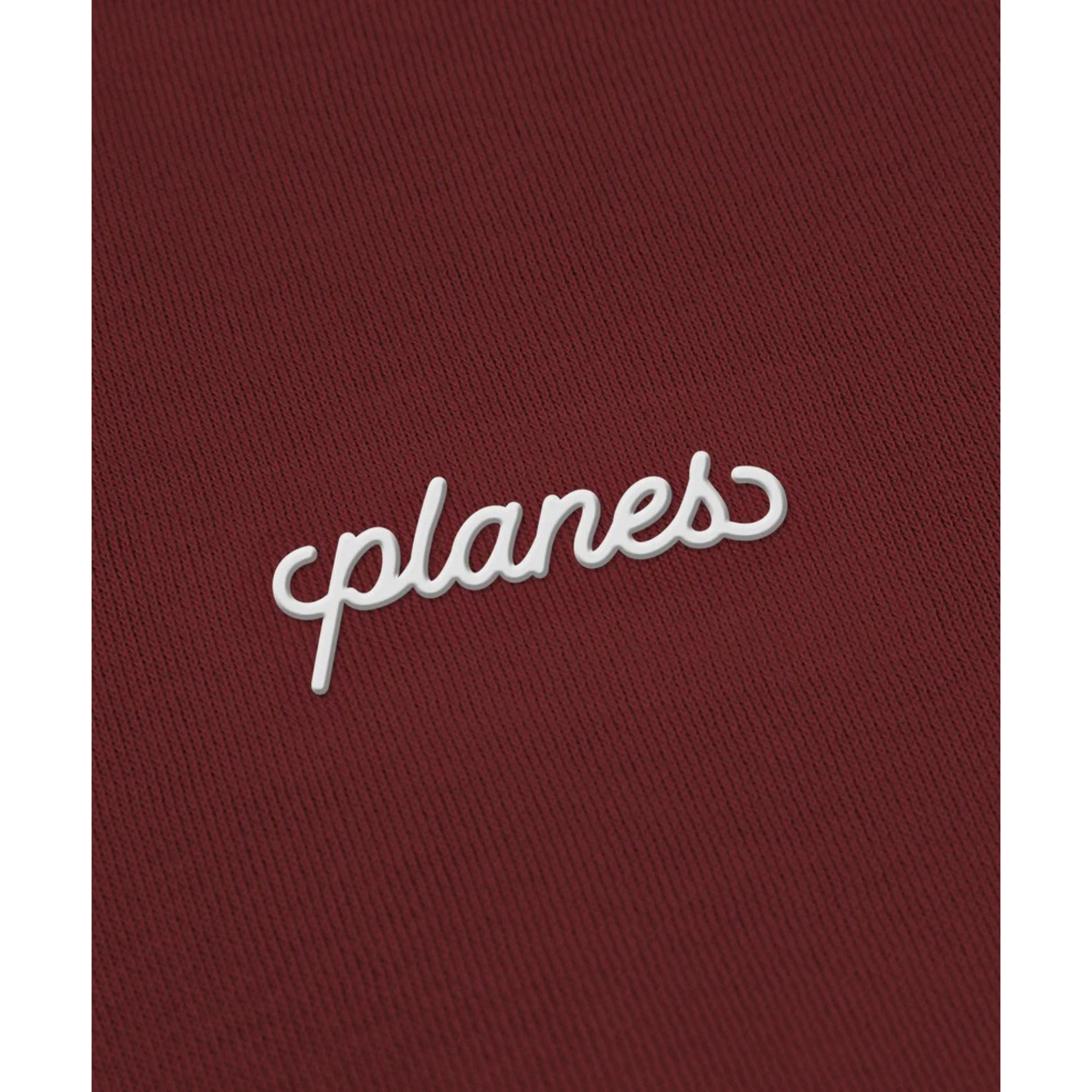 Paper Planes Oversized Script Weld Zip Up Hoodie (Burgandy)