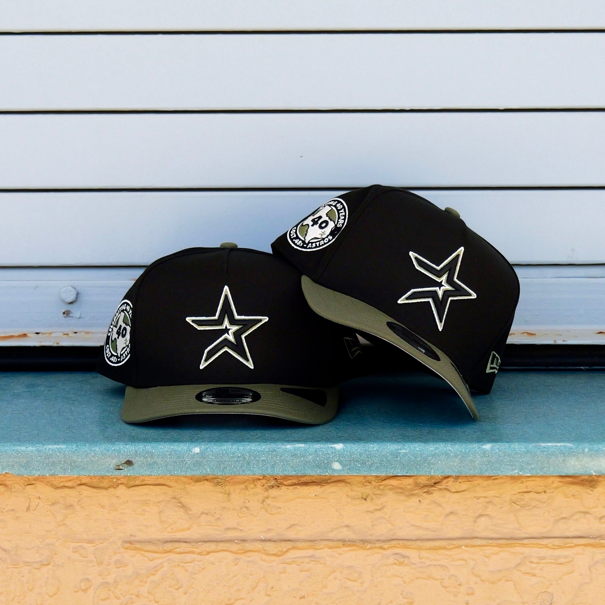 New Era Houston Astros 40th Anniversary 9FIFTY A-Frame Snapback-(Black/Olive) - New Era