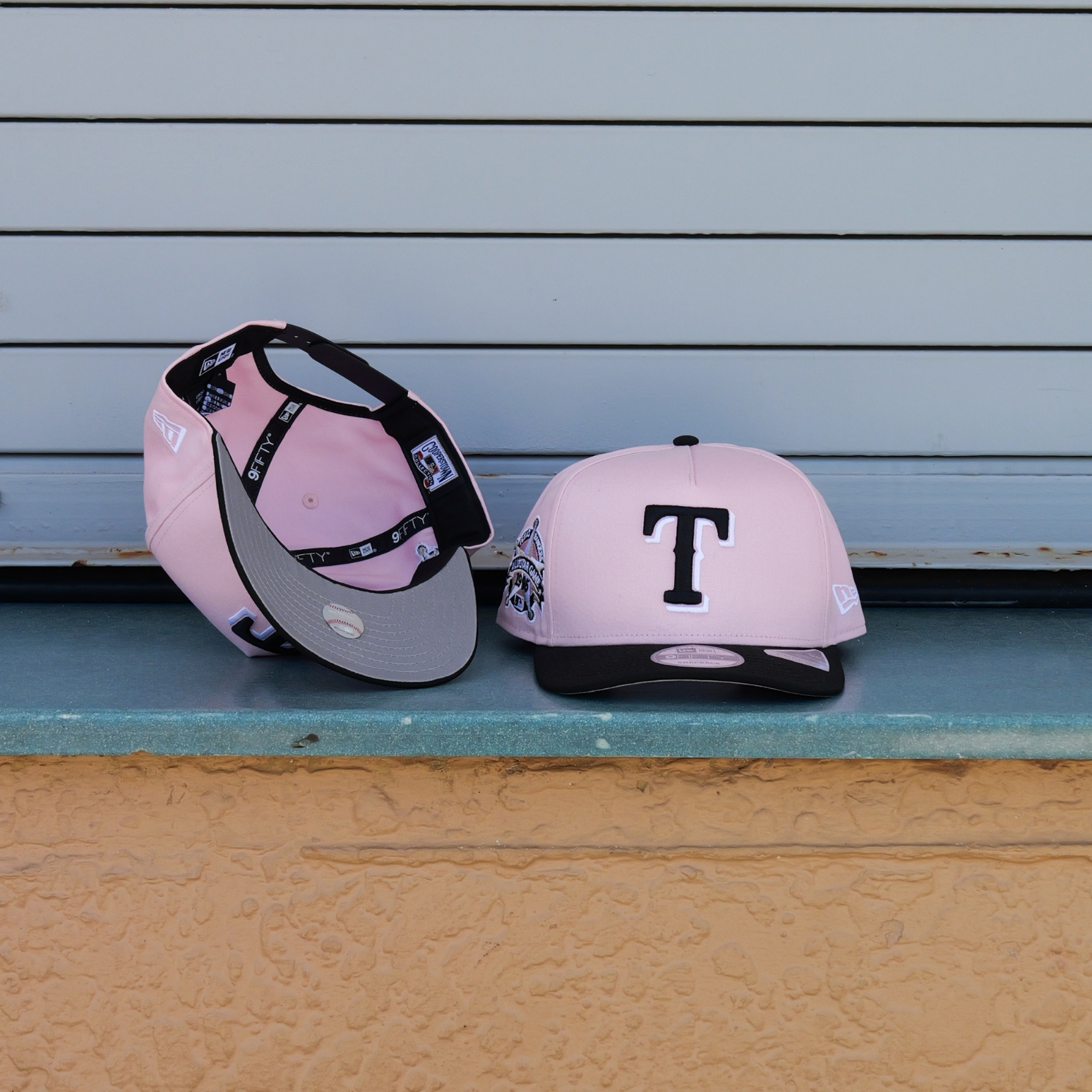 New Era Texas Rangers 1995 AllStar game 9FIFTY A-Frame Snapback-(Pink/Black) - New Era