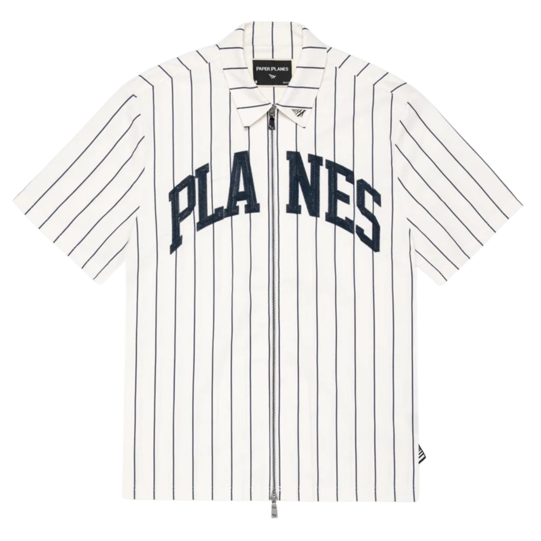 PAPER PLANES Pinstripe Work Shirt (Cream/Navy) - Paper Plane