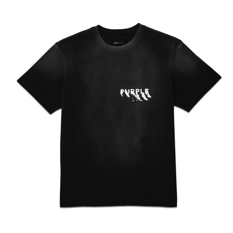 Purple Brand Painted Wordmark T-shirt (Black) - P117-HJBB423 - PURPLE BRAND