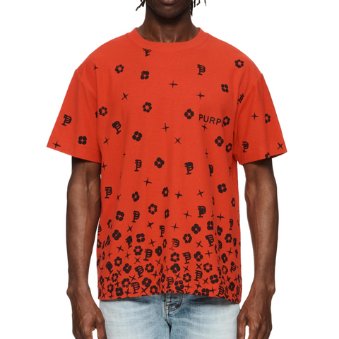 Purple Brand Scatter Monogram T-Shirt (Red) - PURPLE BRAND