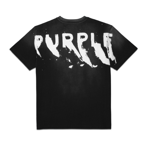 Purple Brand Painted Wordmark T-shirt (Black) - P117-HJBB423 - PURPLE BRAND