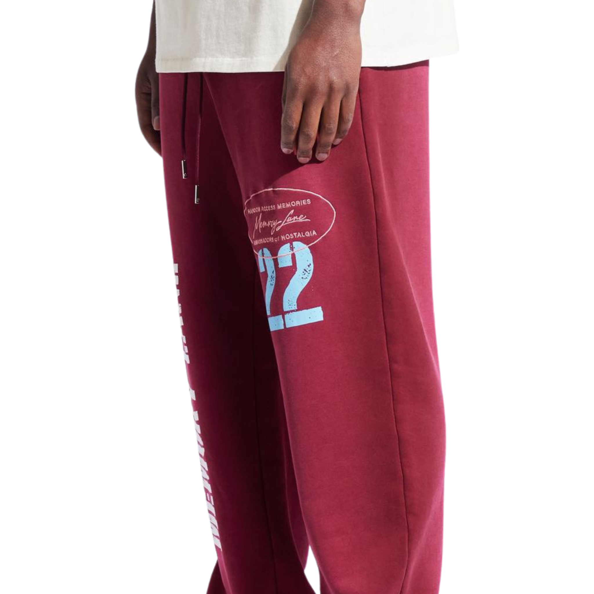 Memory Lane "STENCIL LOGO" SWEATPANTS-BURGUNDY - Memory Lane