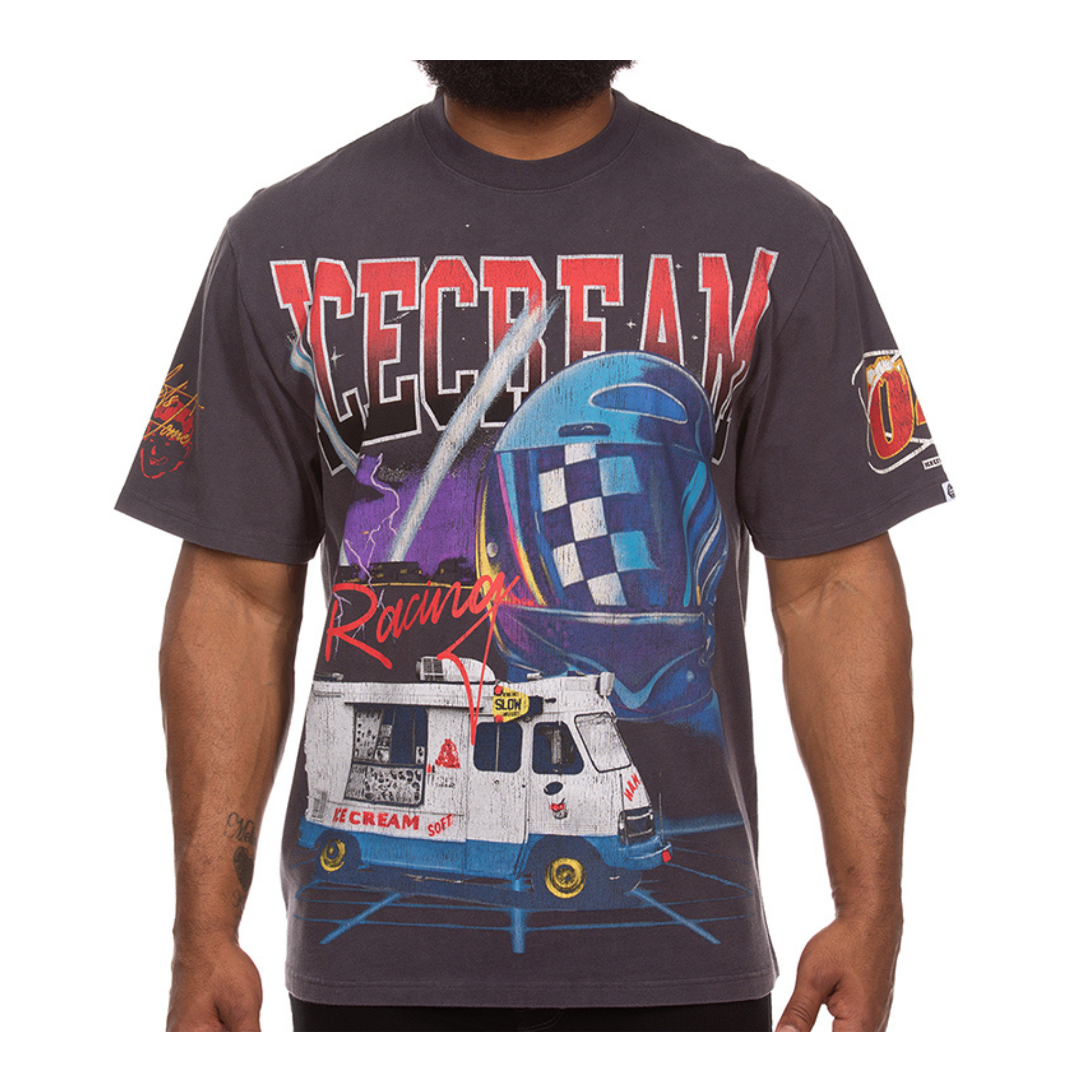 Icecream "Racing" Knit Oversized Tee (Charcoal)