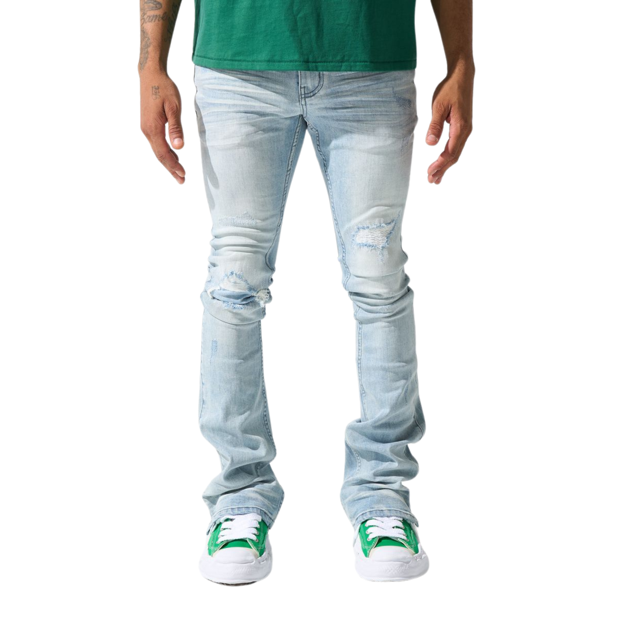 Serenede "Azul" Stacked Jeans (Light Blue) - Serenede