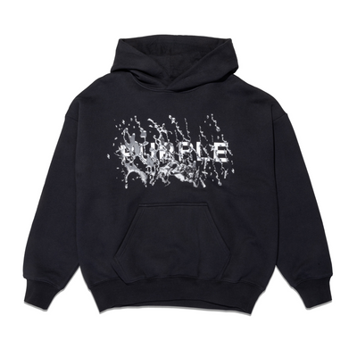 Purple Brand Chrome Spill Hoodie (Black) - P401-HHBB423 - PURPLE BRAND