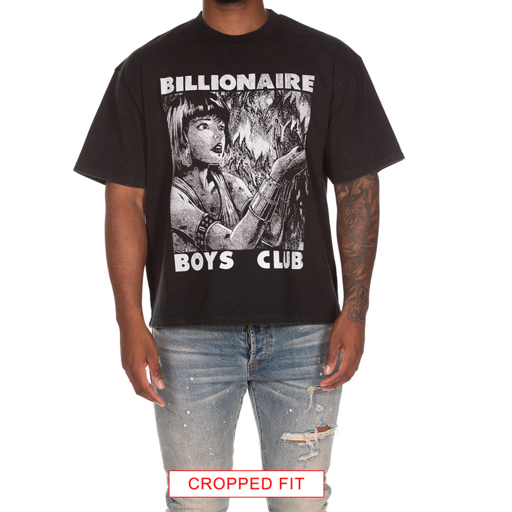 Billionaire Boys "Giant" SS Knit (Cropped Fit) (Black) - Billionaire Boys Club