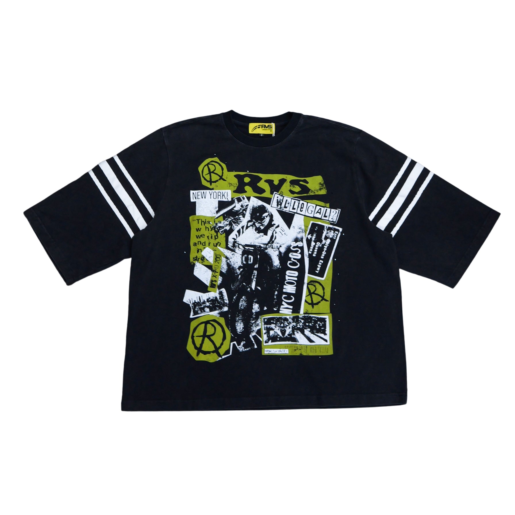 Rvs Labs "Noon" 3/4 T-shirt (Black) - Rvs Labs