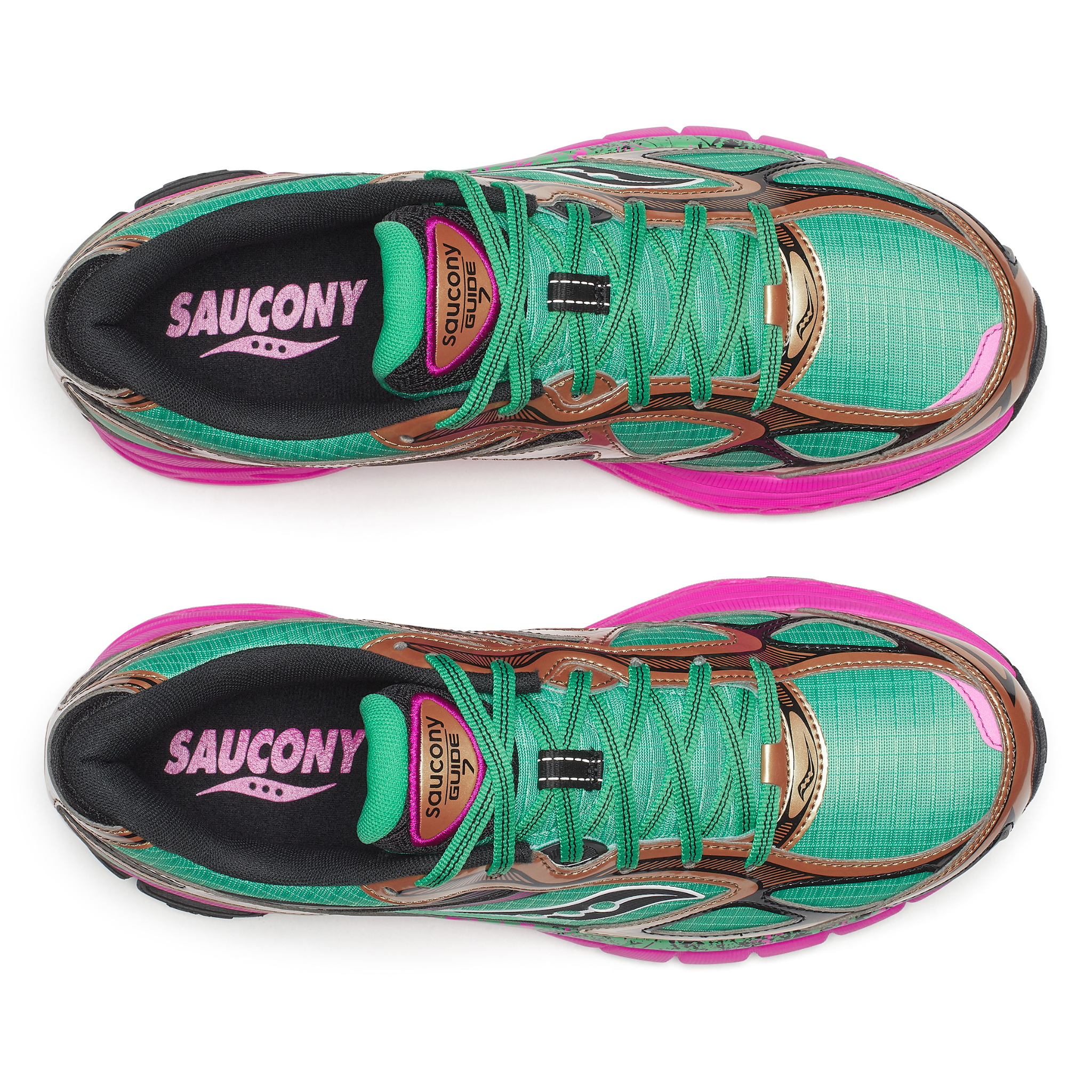 Mens Saucony ProGrid Guide 7 (Green/Bronze) - Saucony