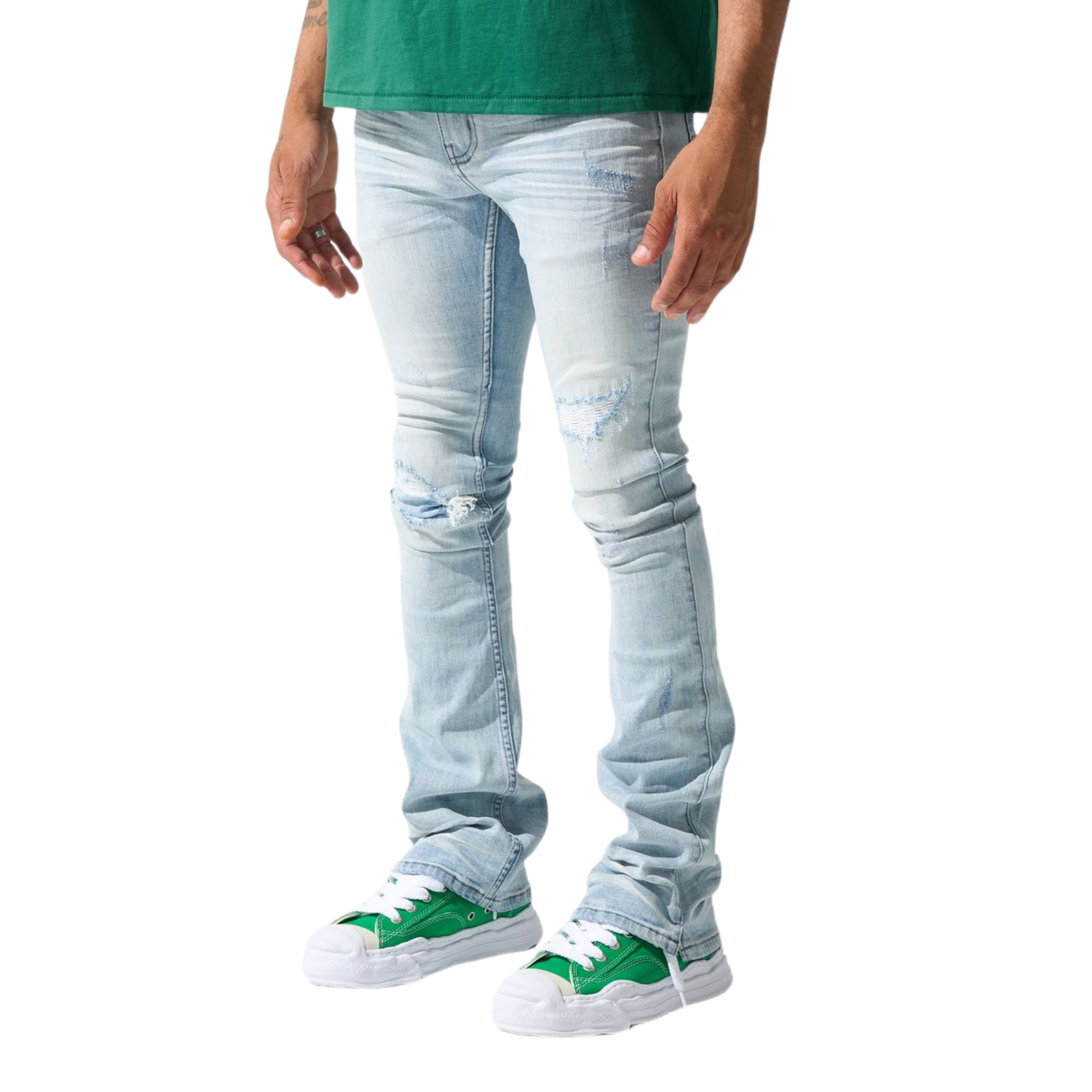 Serenede "Azul" Stacked Jeans (Light Blue) - Serenede