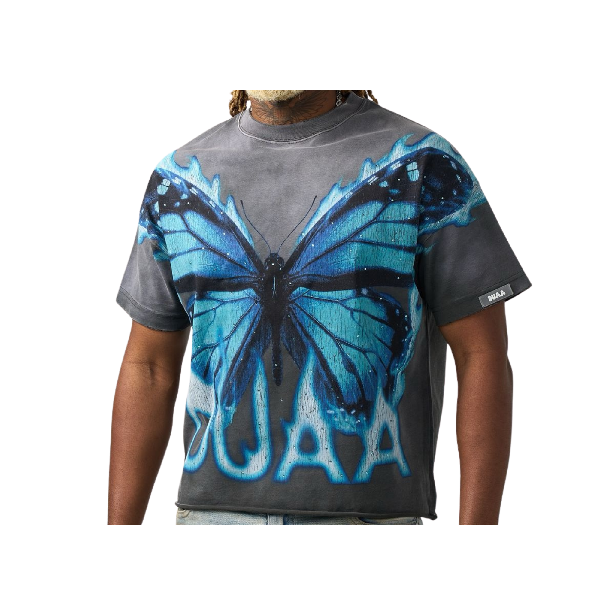 DUAA "Butterfly" SS Tee (Black Wash) - DUAA