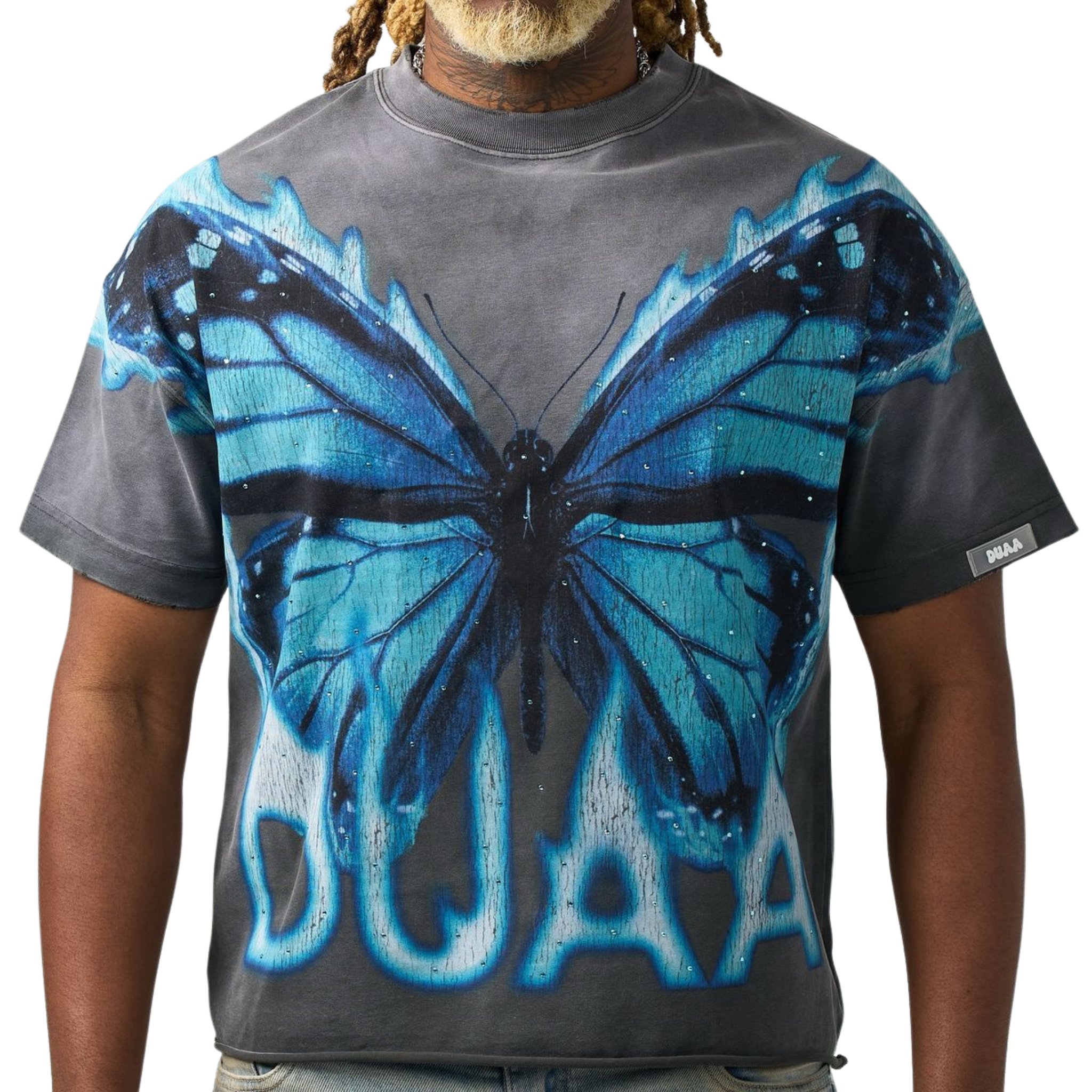 DUAA "Butterfly" SS Tee (Black Wash) - DUAA