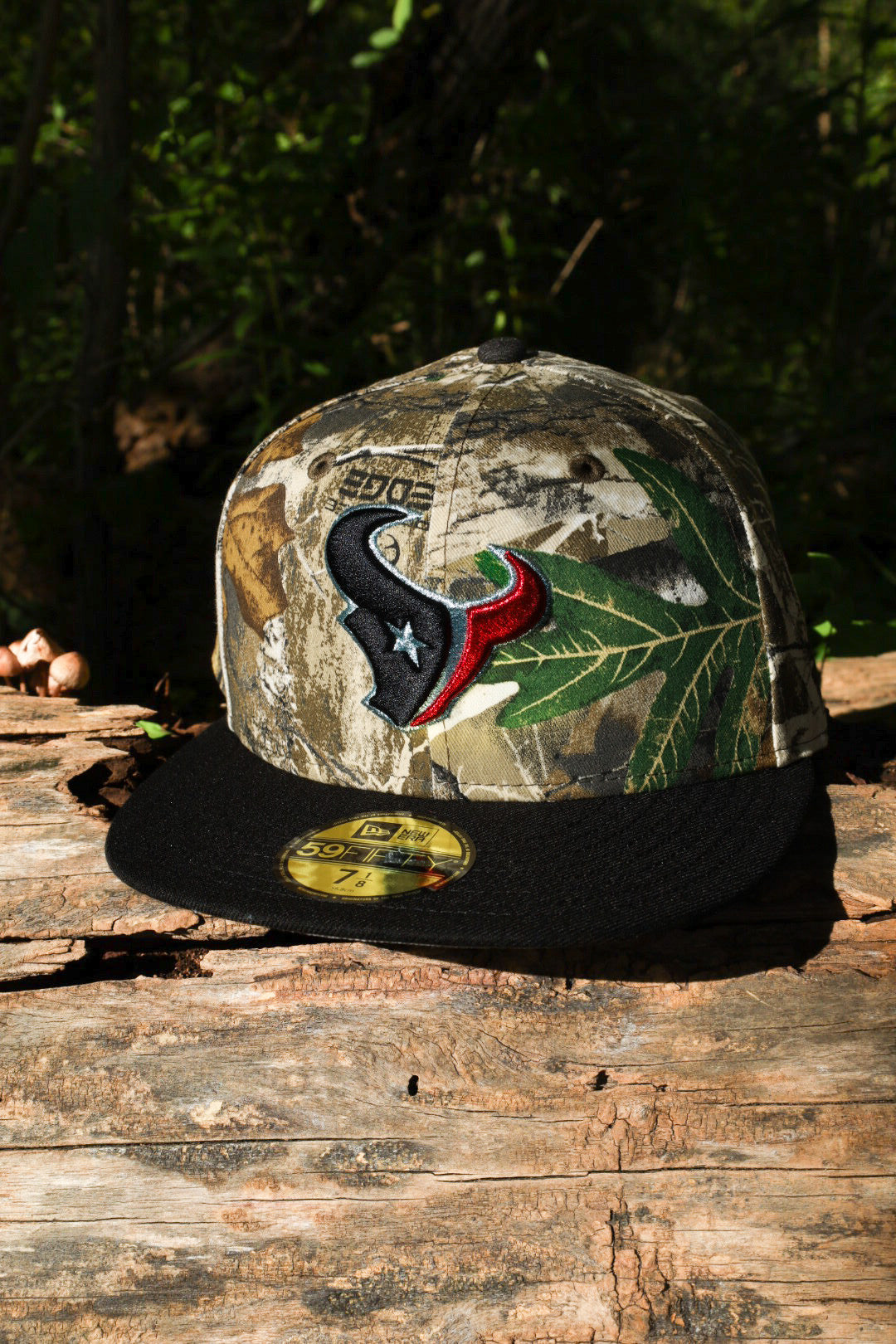 New Era Houston Texans 25th Season Side Patch Grey UV 59Fifty Fitted (Real Tree Camo/Black)