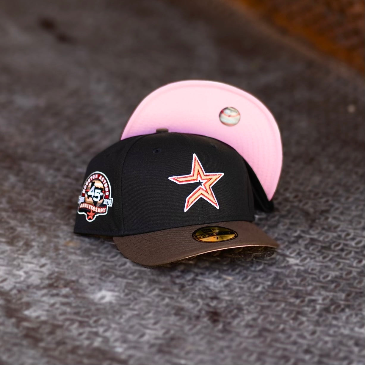 New Era Houston Astros 45th Anniversary Pink UV (Black/Walnut) 59Fifty Fitted - New Era