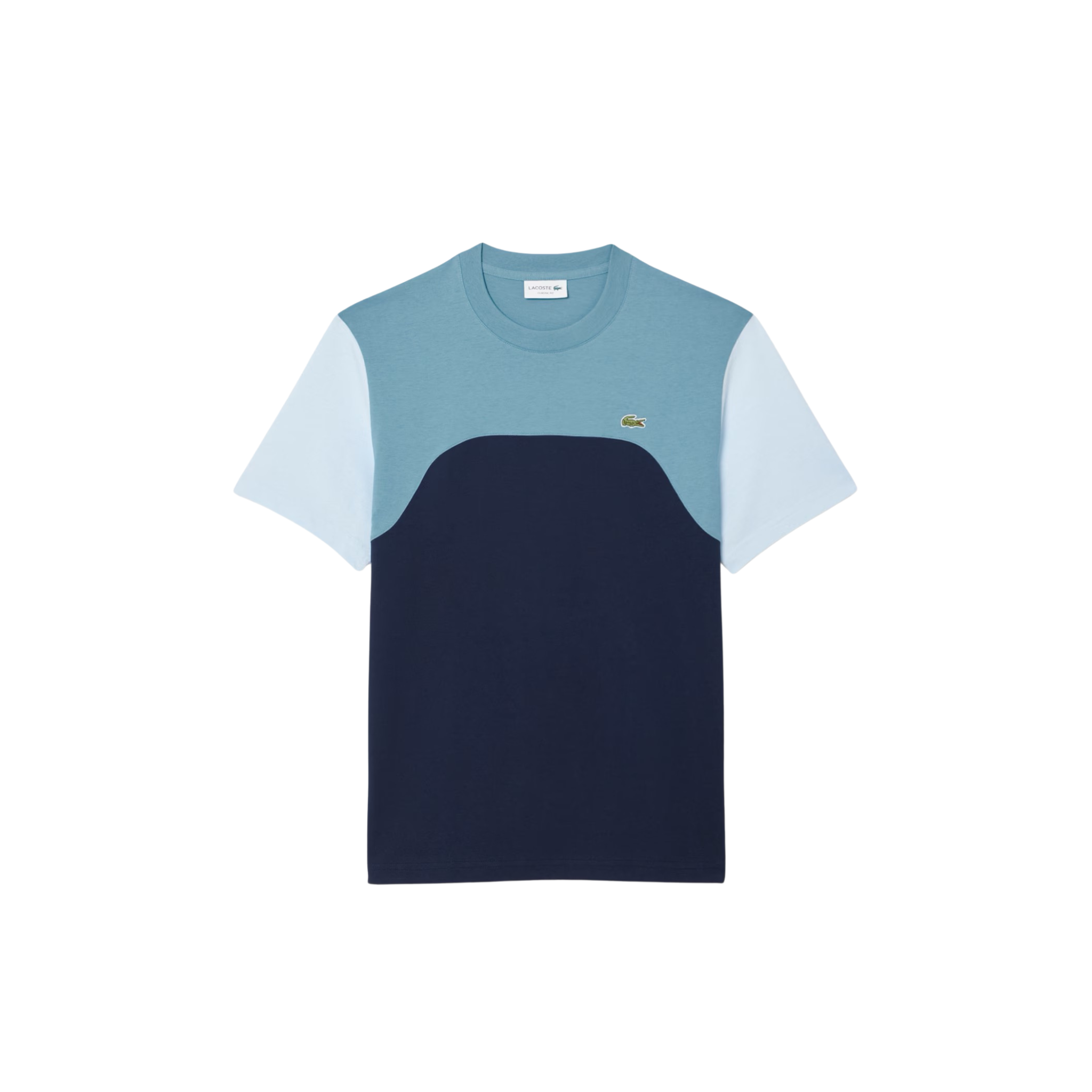 Lacoste Men's Cotton Jersey Colorblock T-Shirt (Navy/Blue/Lht Blue) - Lacoste