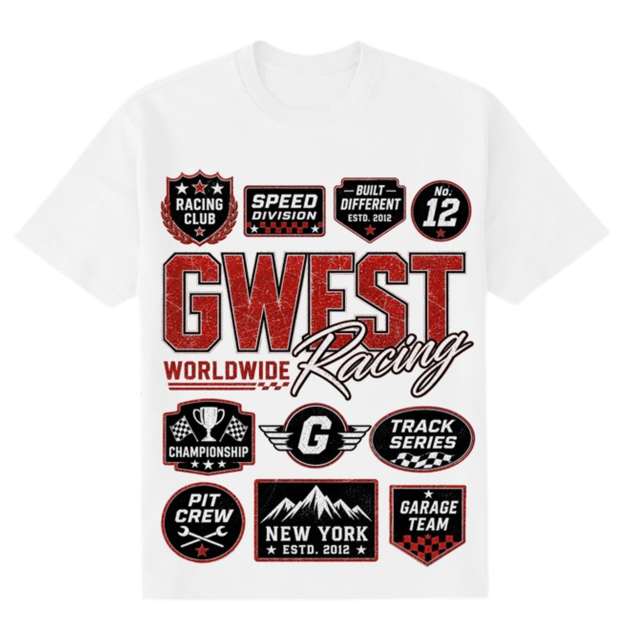 G WEST "WORLDWIDE RACING" Tee (White)
