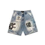 Mixed Emotion “AI” Denim shorts (Blue) - Mixed Emotion