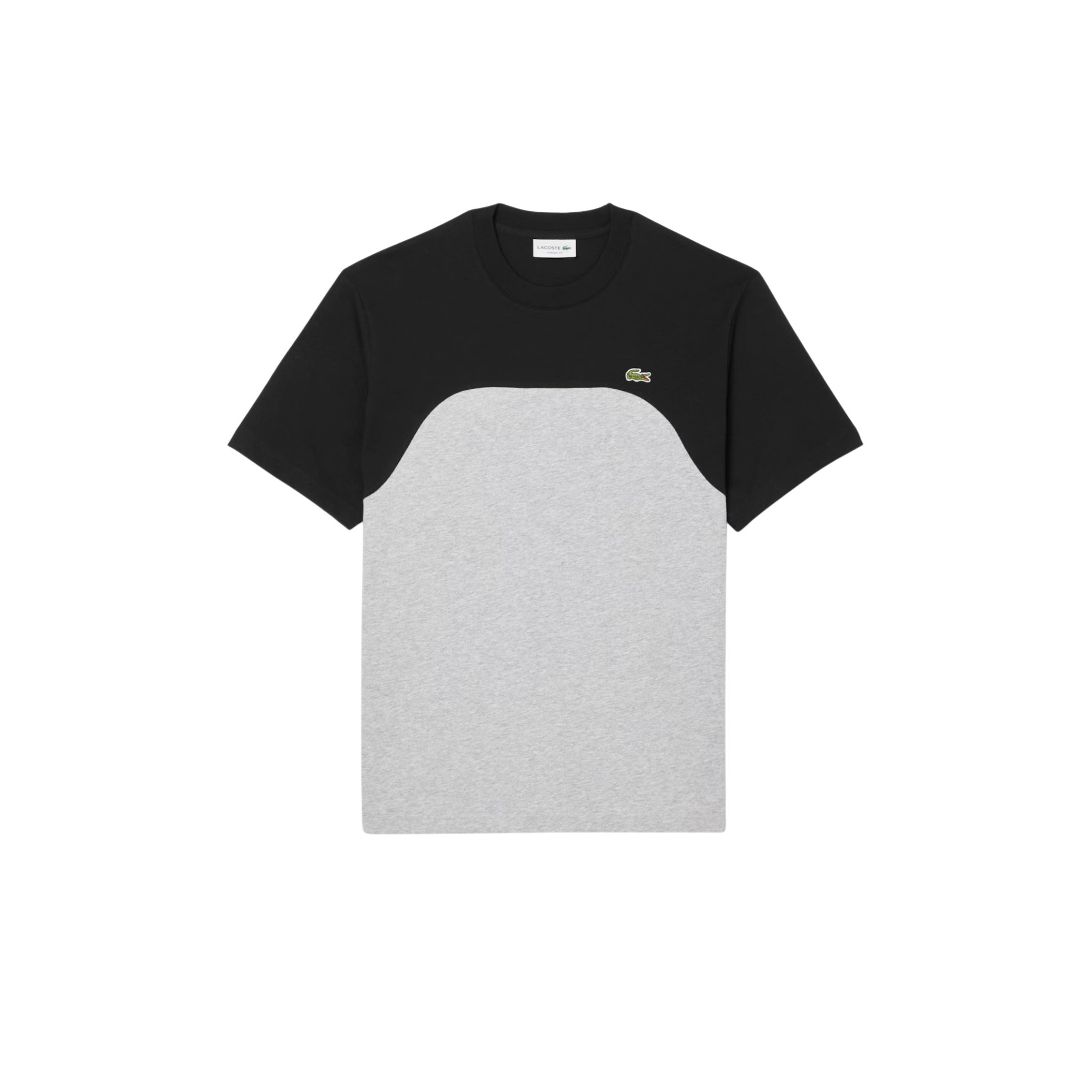 Lacoste Men's Cotton Jersey Colorblock T-Shirt (Black/Grey Chine) - Lacoste