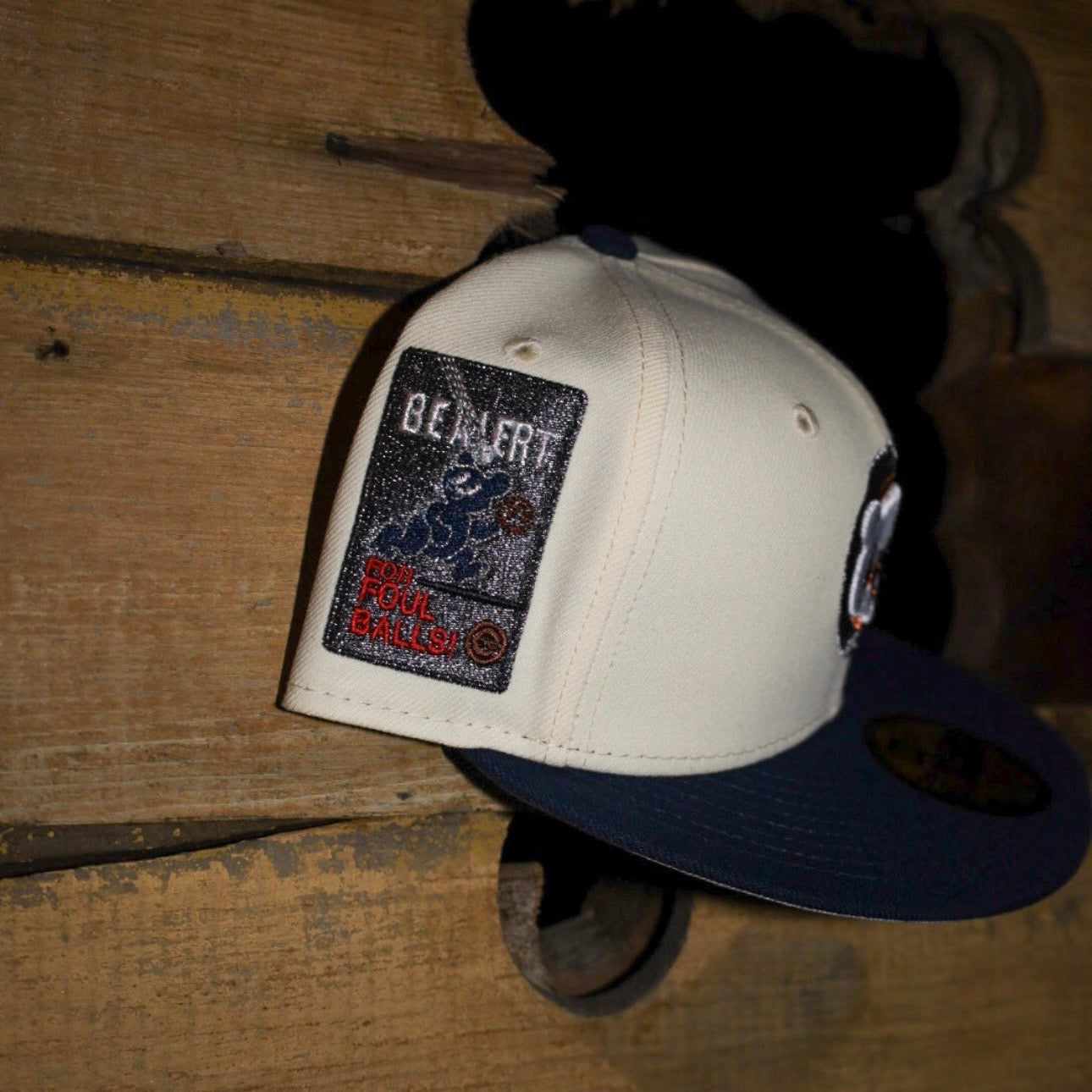 New Era Chicago Cubs Be Alert Side Patch Fitted (Off White/Navy) - New Era