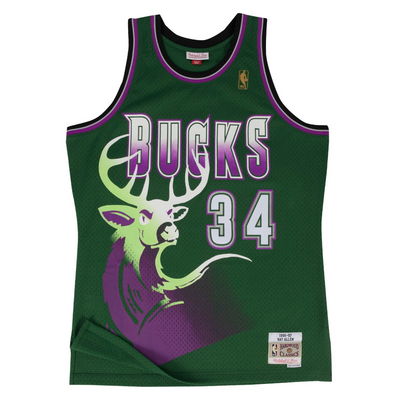 Mitchell N Ness Ray Allen Milwaukee Bucks Alternate 1996-97 Swingman Jersey - Mitchell & Ness