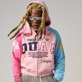 DUAA "Ocean" Zip Up Hoodie (Pink/Blue) - DUAA
