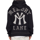 Memory Lane M-SHIELD STUDDED CROP HOODIE-BLACK