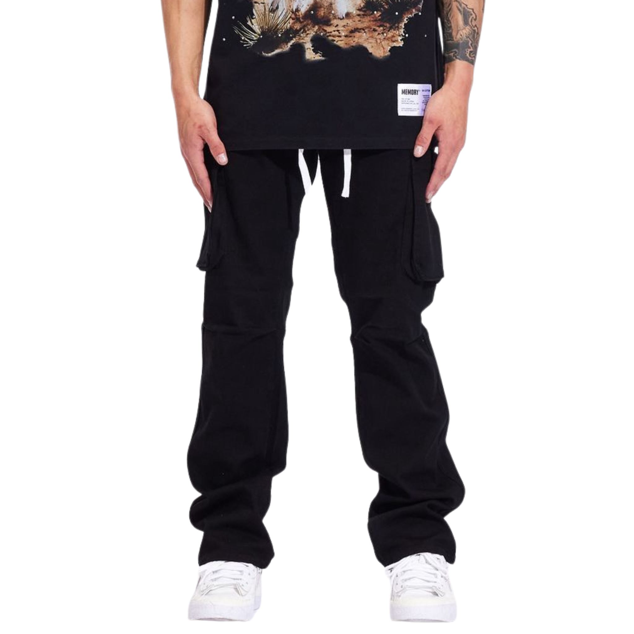 Memory Lane REGIME CARGO PANTS-BLACK