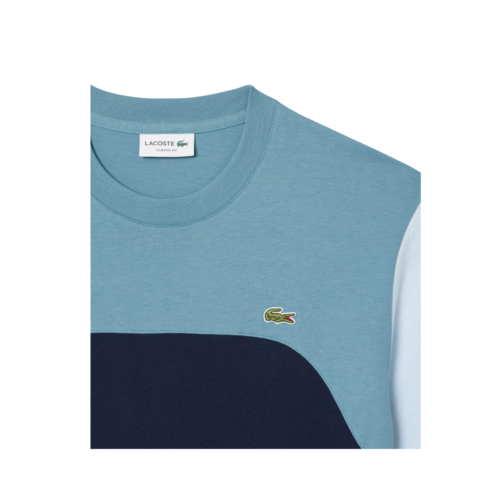 Lacoste Men's Cotton Jersey Colorblock T-Shirt (Navy/Blue/Lht Blue) - Lacoste