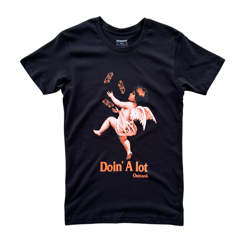 Outrank Doin A Lot T-shirt (Black/Orange) - Outrank