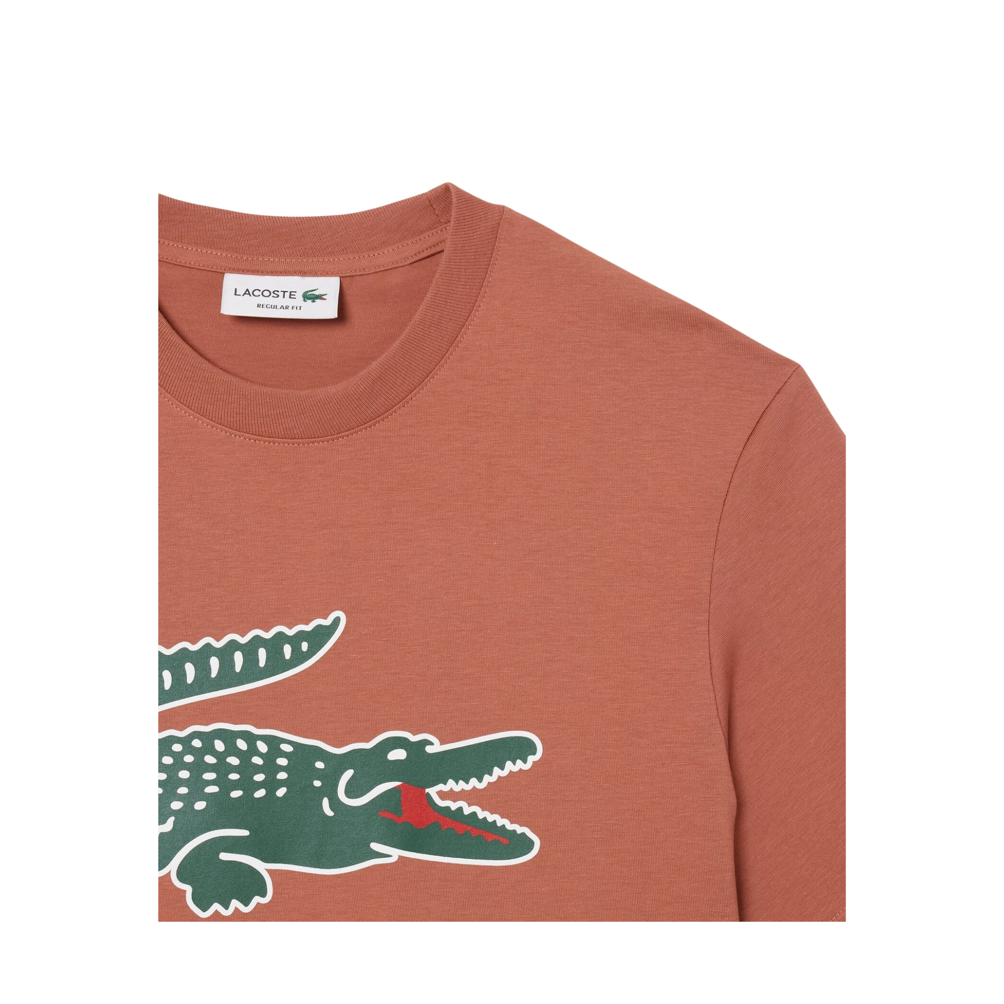 Lacoste Men's Signature Print Cotton T-Shirt (Light Brown) - Lacoste