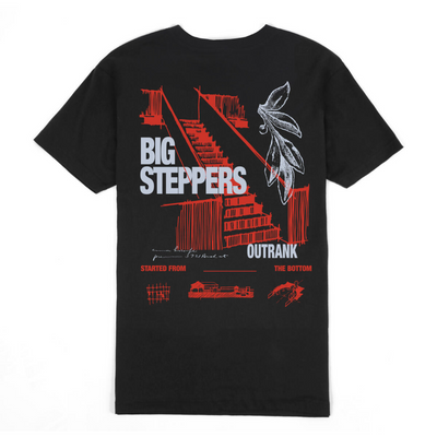 Outrank Big Steppers T-shirt (Black/Red) - Outrank