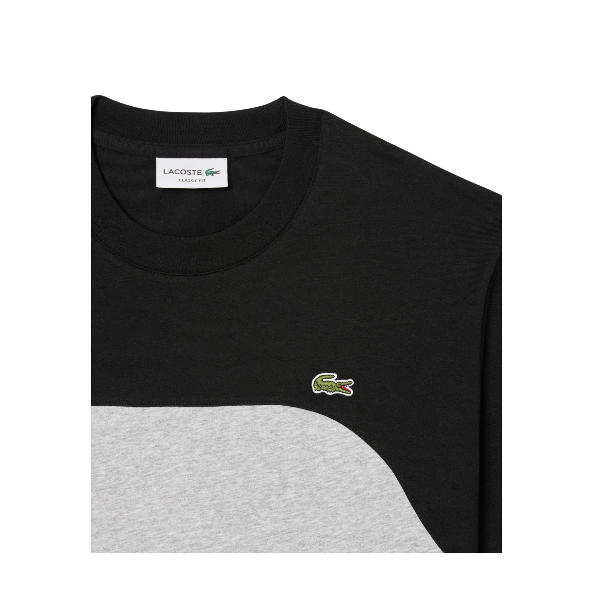Lacoste Men's Cotton Jersey Colorblock T-Shirt (Black/Grey Chine) - Lacoste