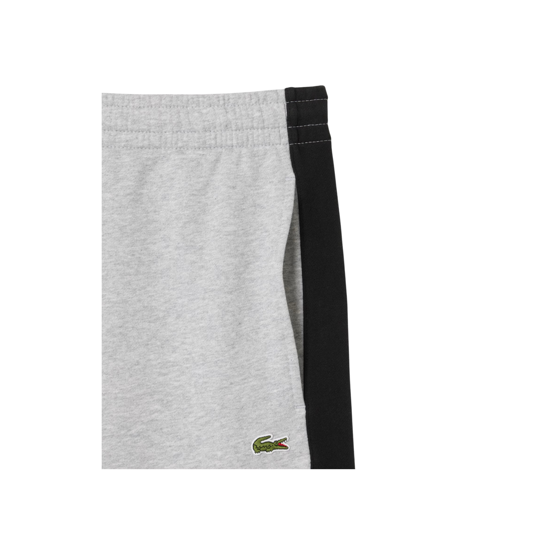 Lacoste Men's Cotton Fleece Colorblock Shorts (Black/Grey Chine) - Lacoste