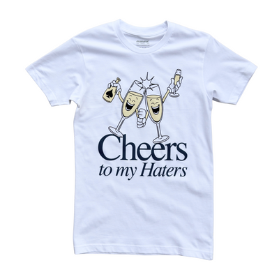 Outrank Cheers to My Haters T-shirt (White/Navy)