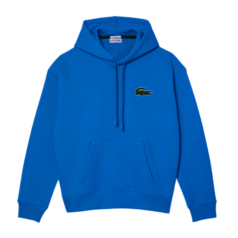 Lacoste Unisex Loose Fit Organic Cotton Hoodie (Blue) - Lacoste