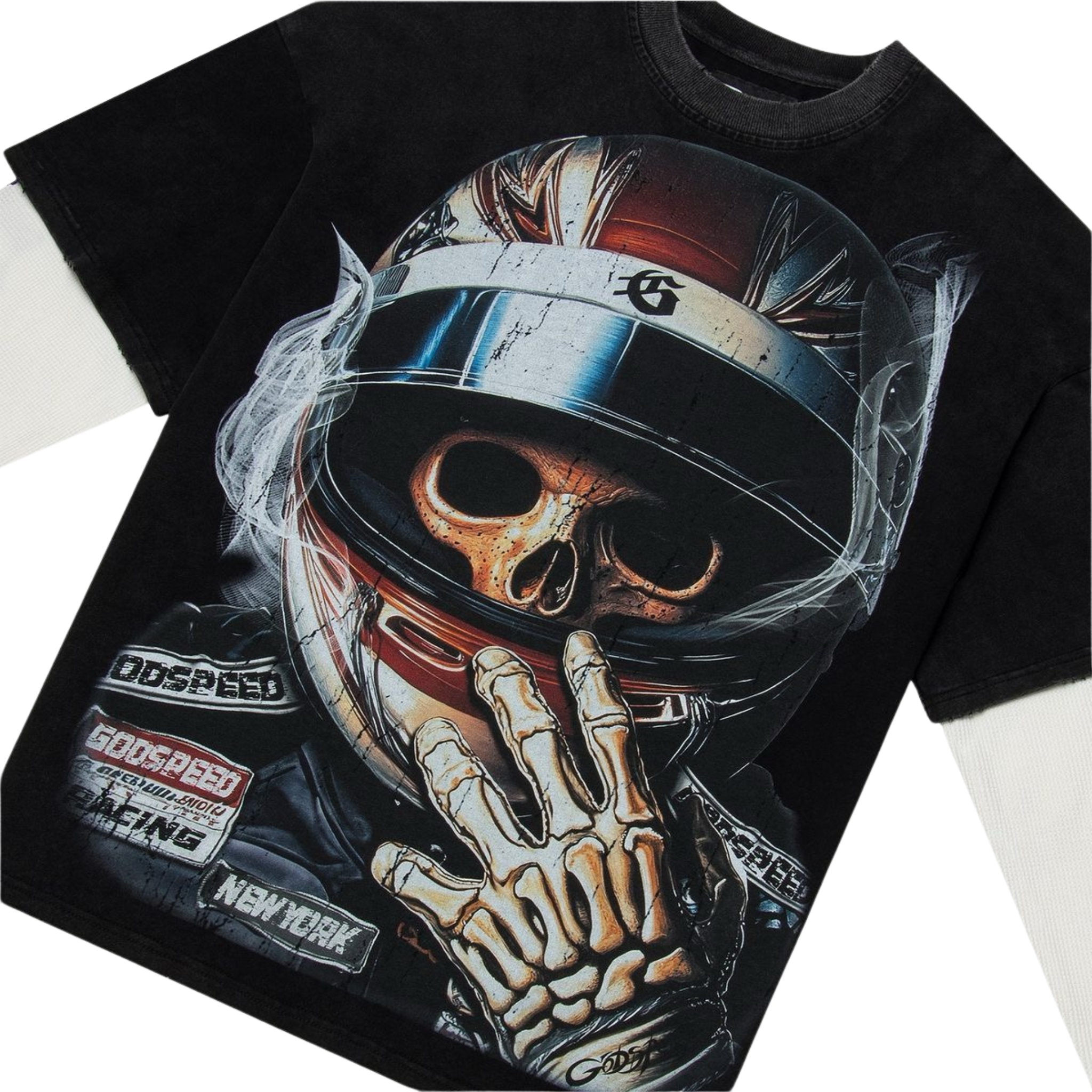 Godspeed "F1 World Cup" Layered T-Shirt (Black Wash) - Godspeed