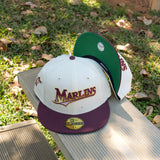 New Era Florida Marlins Green UV 59Fifty Fitted (Chrome/Maroon) - New Era