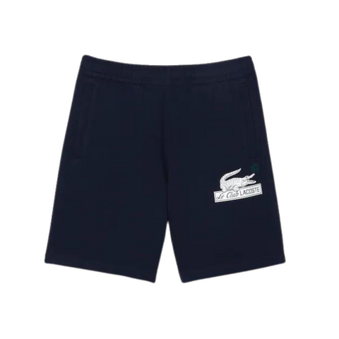 Lacoste Le Club Unbrushed Organic Cotton Fleece Shorts (Navy) - Lacoste