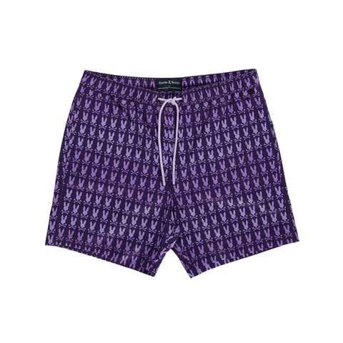 Psycho Bunny Barker All Over Print Swim Trunk (Black) - Psycho Bunny