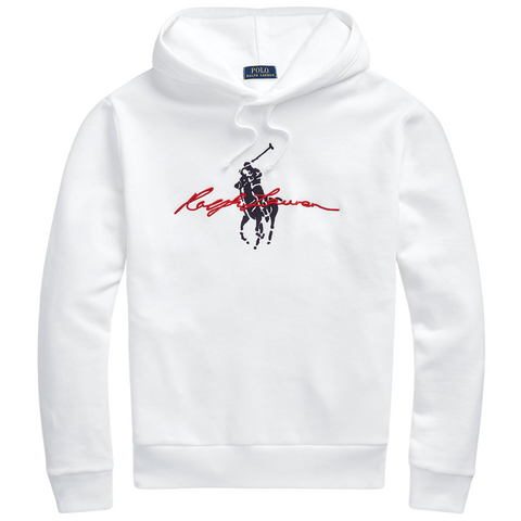 Polo Ralph Lauren Big Pony Logo Fleece Hoodie (White) - Polo Ralph Lauren