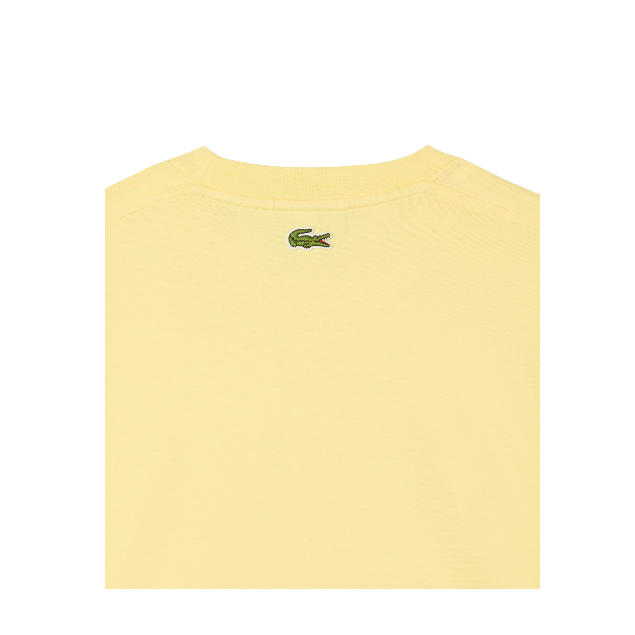 Lacoste Signature Print Cotton T-Shirt (Pastel Yellow) - Lacoste
