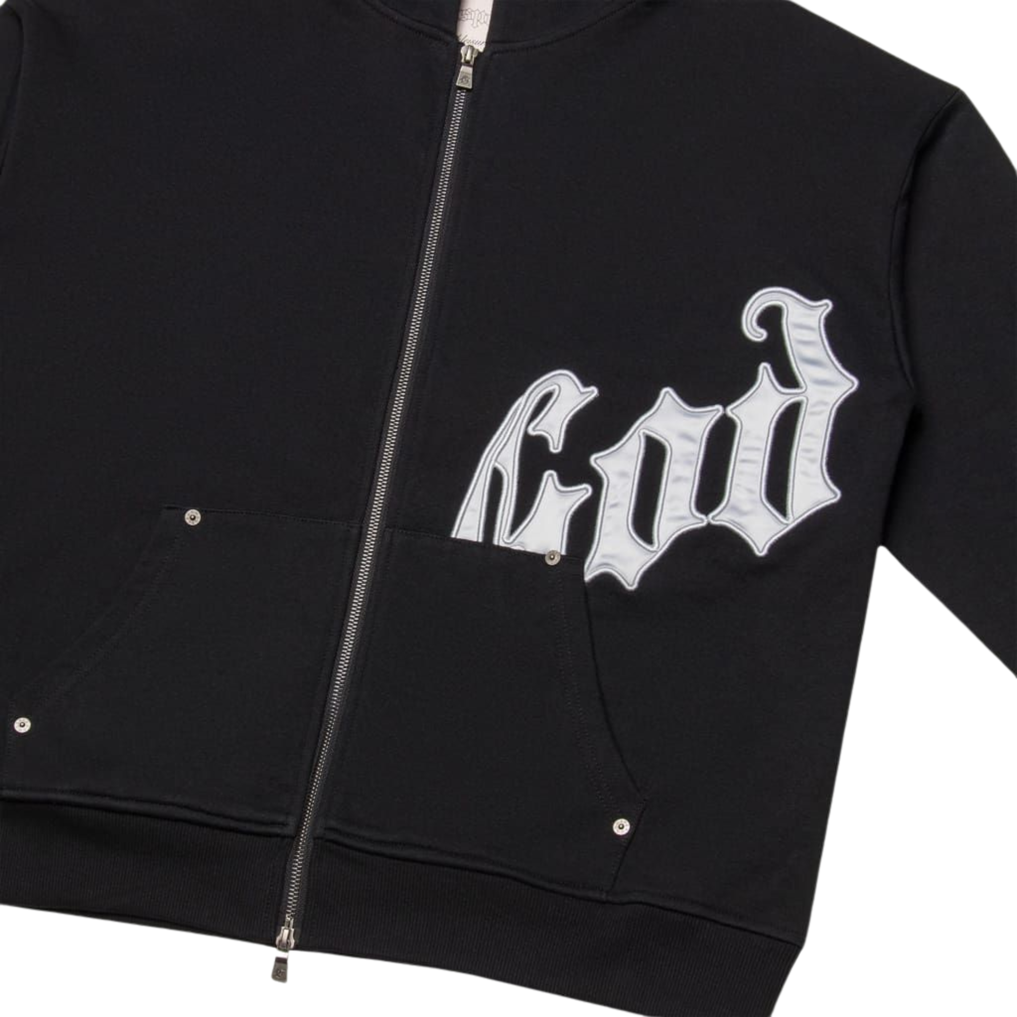 Godspeed OG Logo Sweatsuit V2 (Black/Silver Satin) - Godspeed